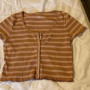 American eagle brown crop top size lg
